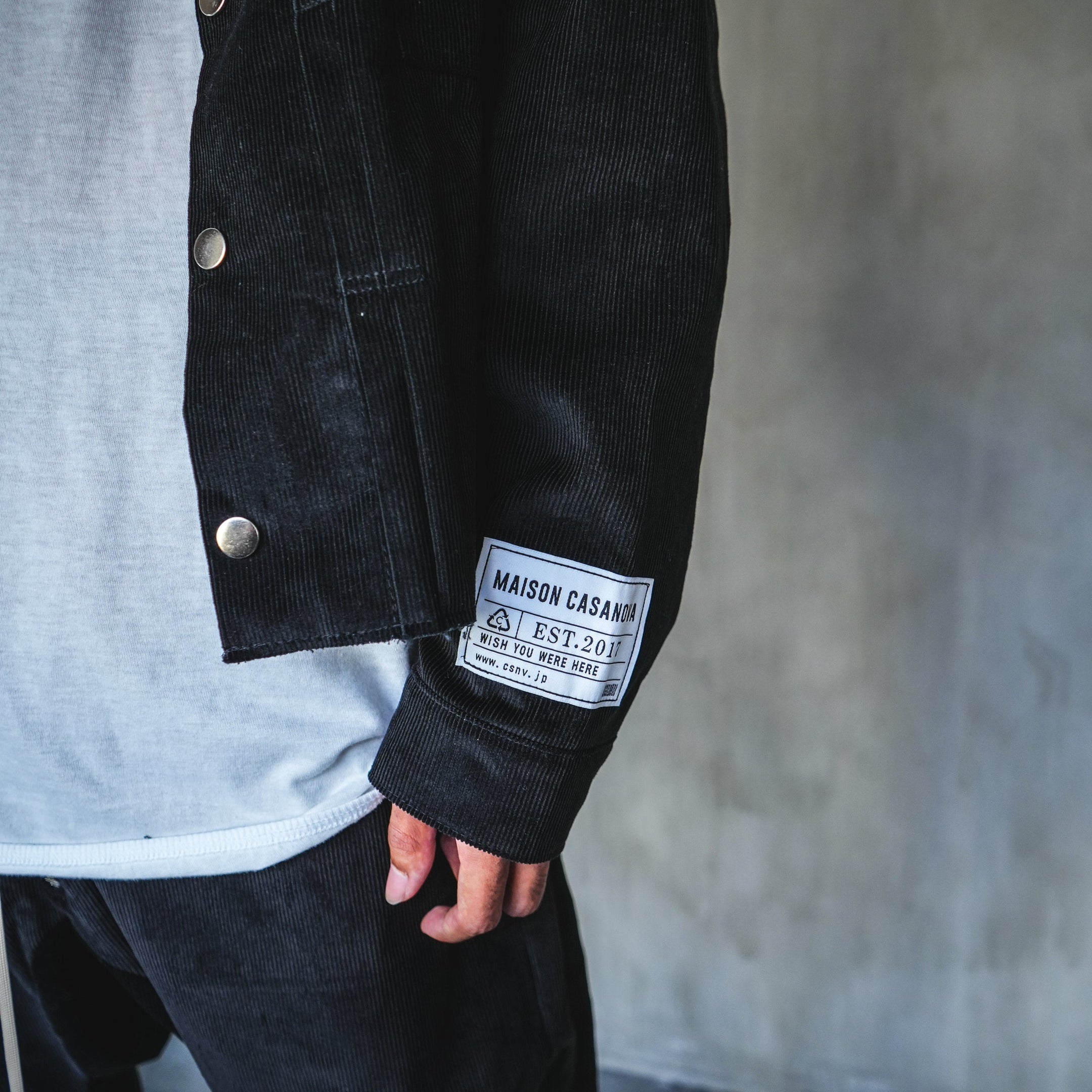 コーデュロイ 黒色 セットアップ 銀のタグ ファースト メゾンカサノバ