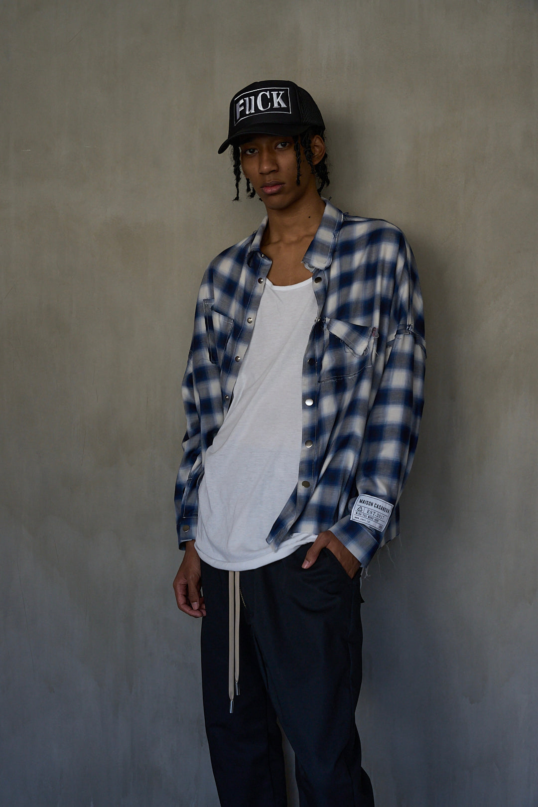 Ombre Check Shirts Jacket ''FROGMAN''