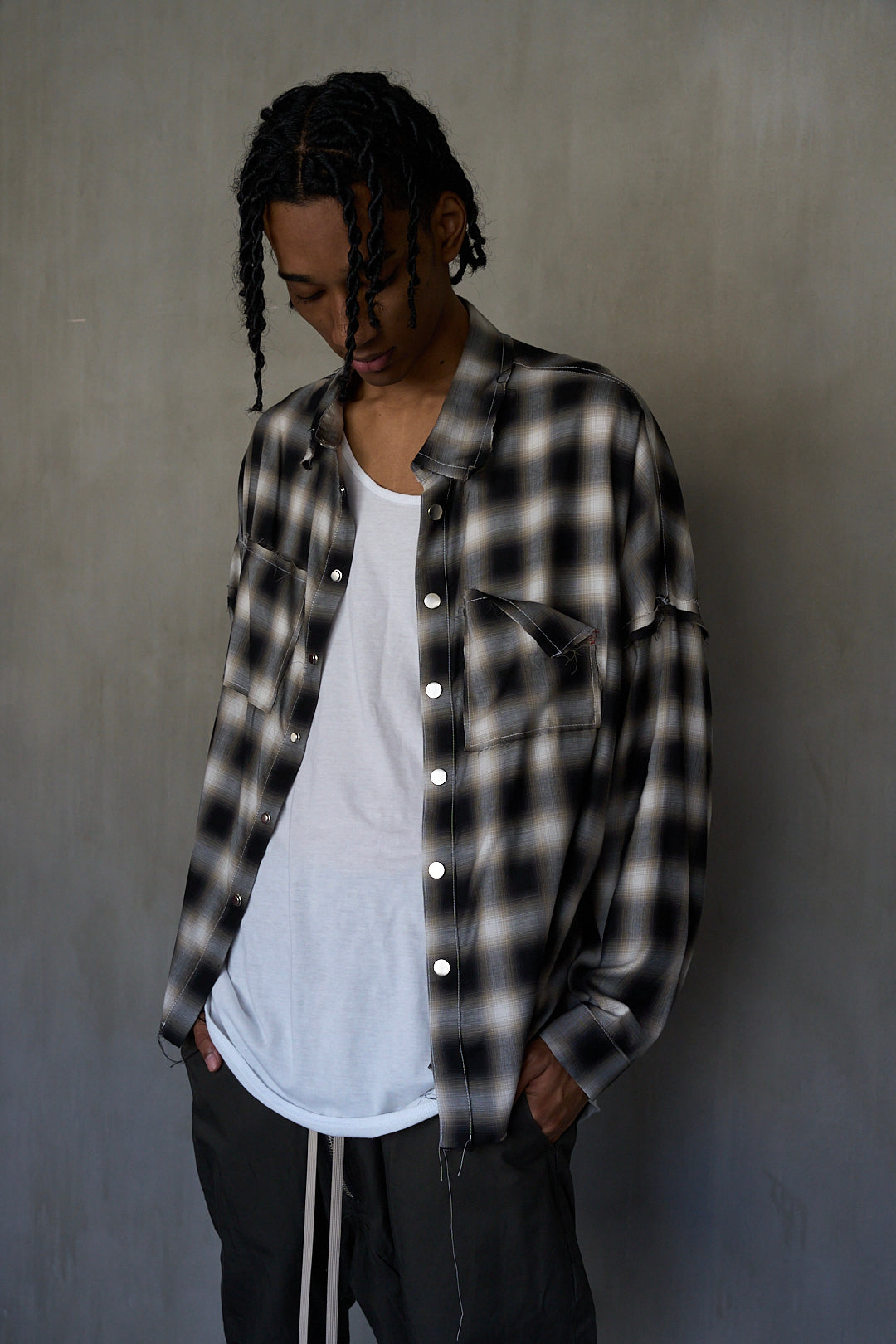 Ombre Check Shirts Jacket ''FROGMAN''