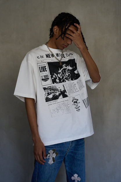 News Paper Long Sleeve Tee