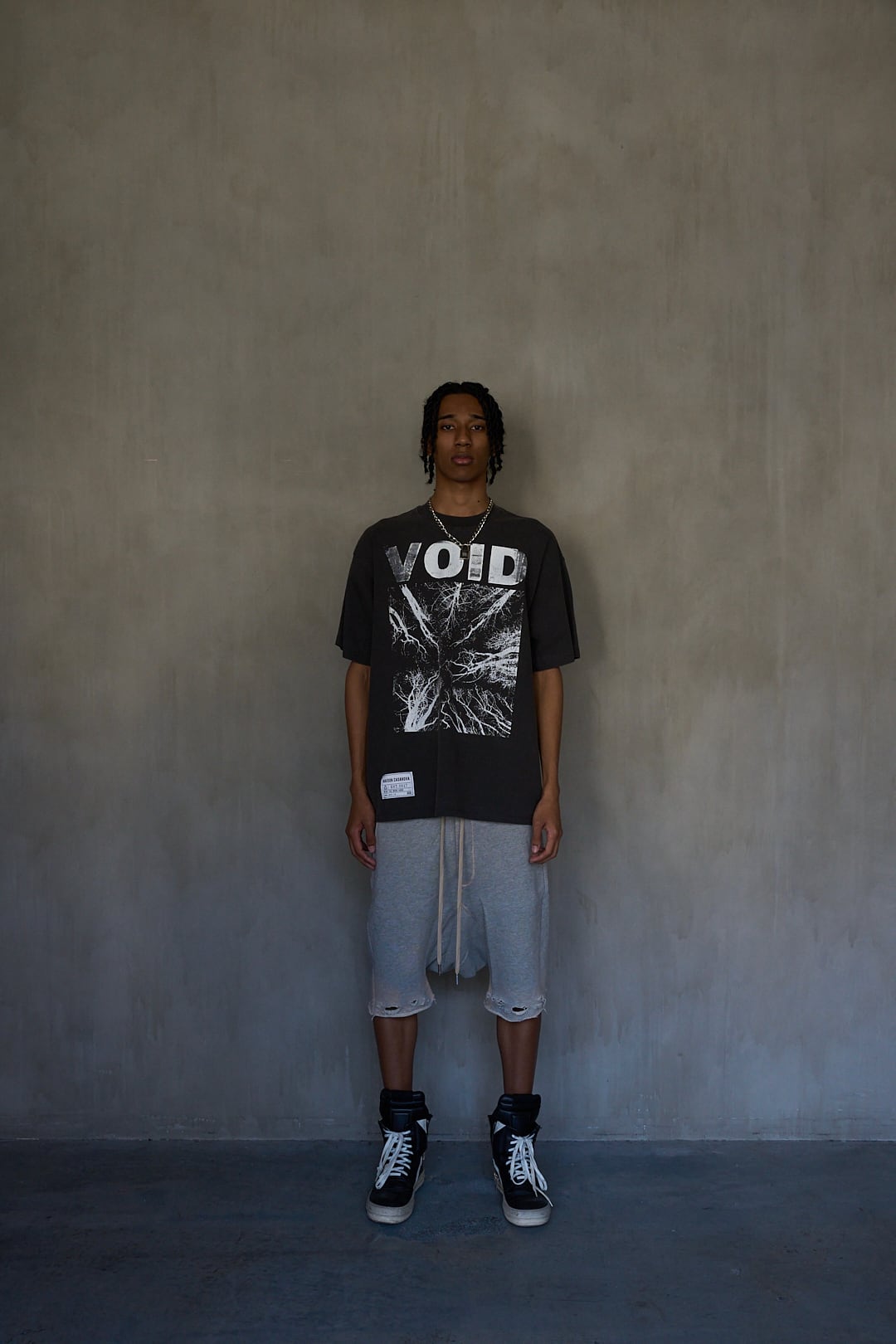 Distressed Sweat Sarouel Baggy Pants