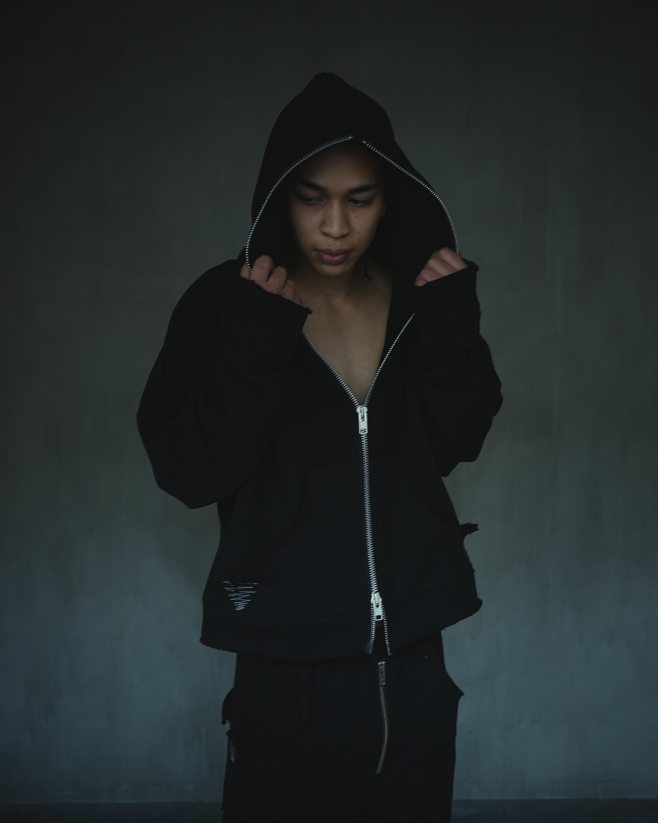 ラッパー着用　BLACK STAR パーカー 黒S DRIP Cropped Hoodie DIABLO 【RAP STAR sh1t着用】 セットアップ