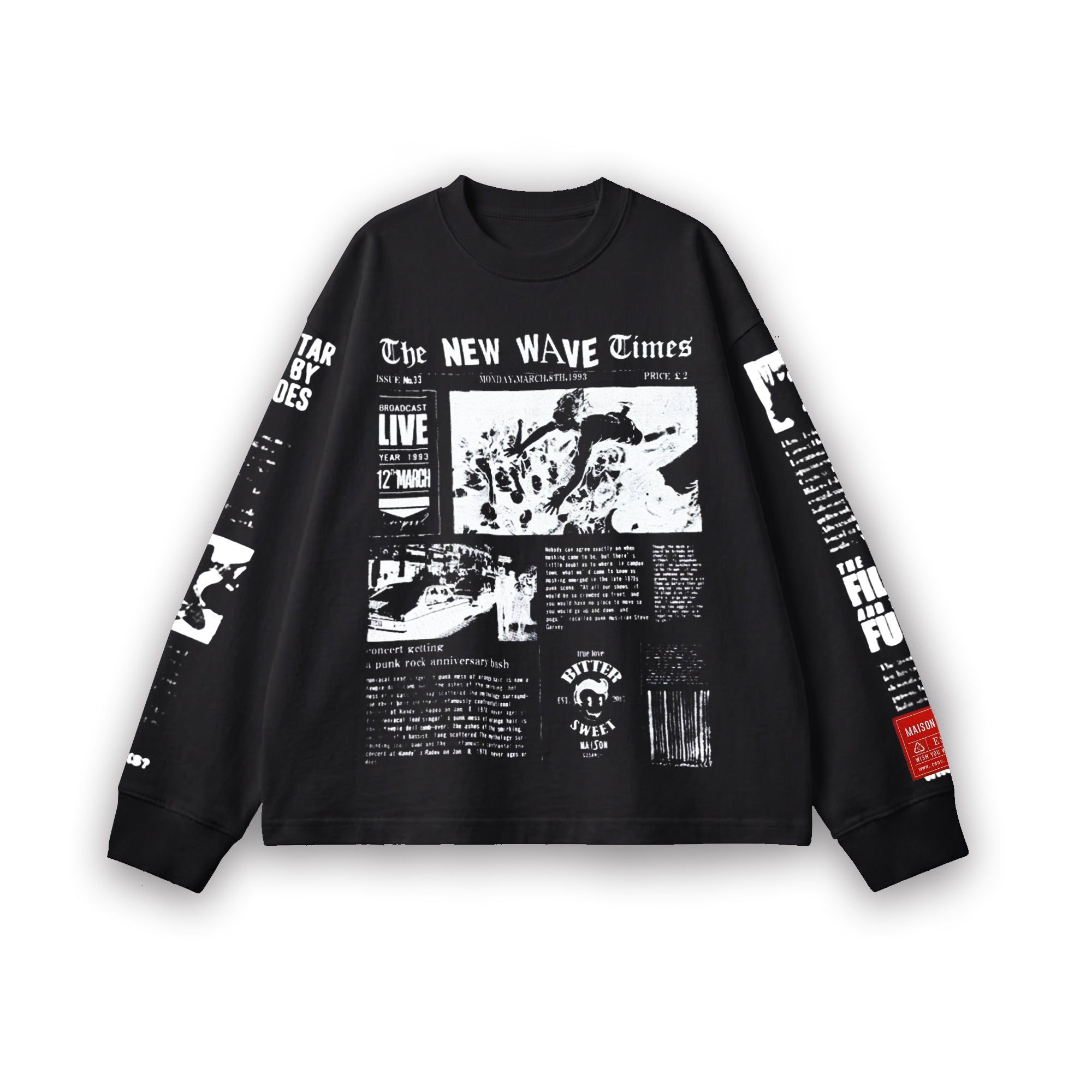 ''NEWS PAPER'' Long Sleeve Tee