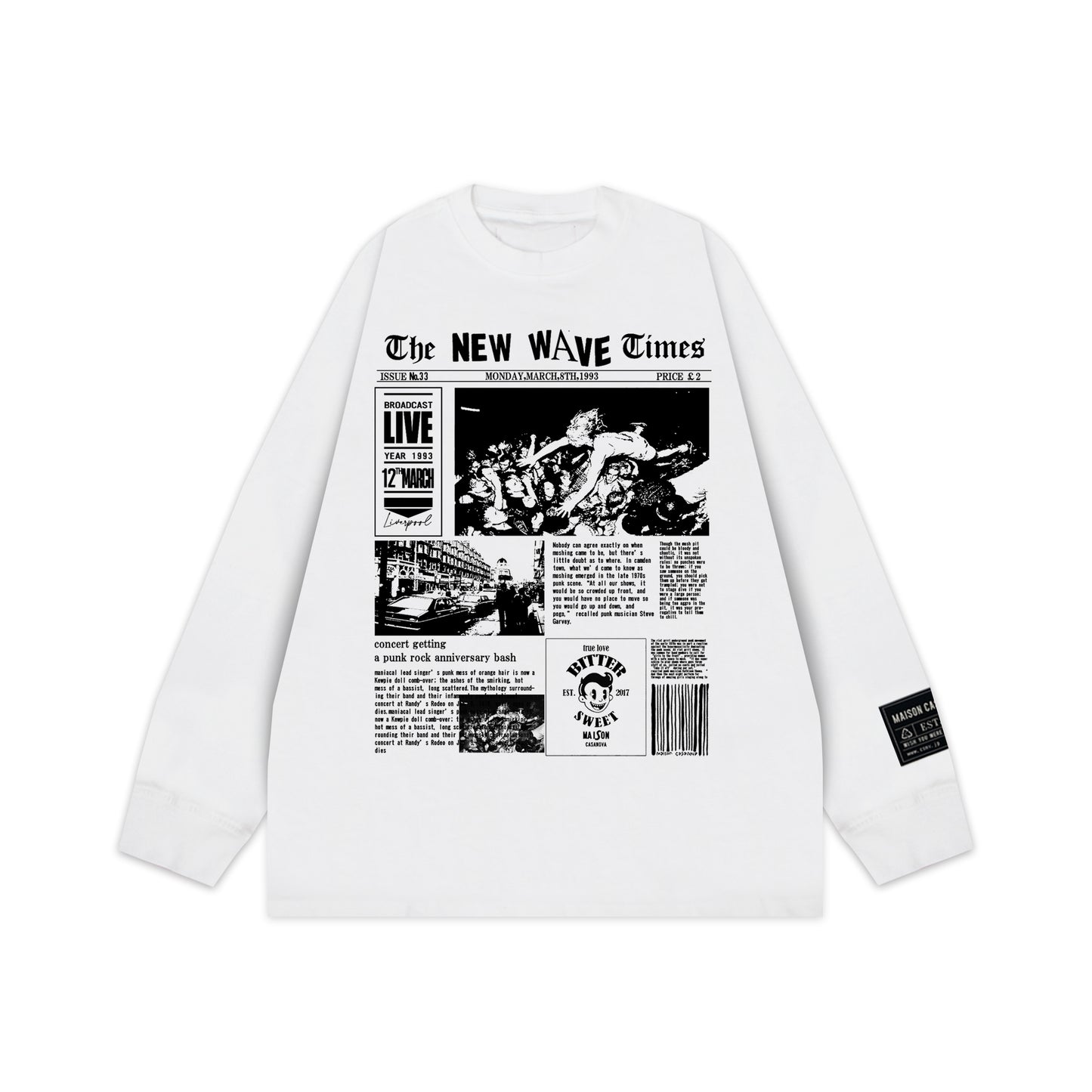 News Paper Long Sleeve Tee