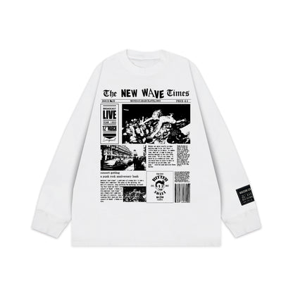News Paper Long Sleeve Tee