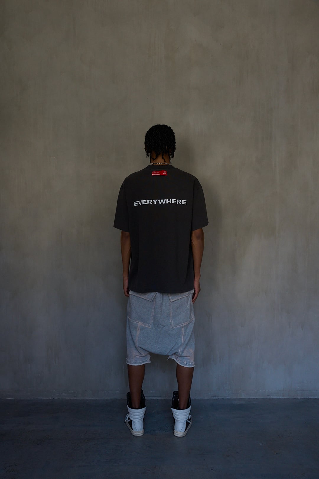 Distressed Sweat Sarouel Baggy Pants